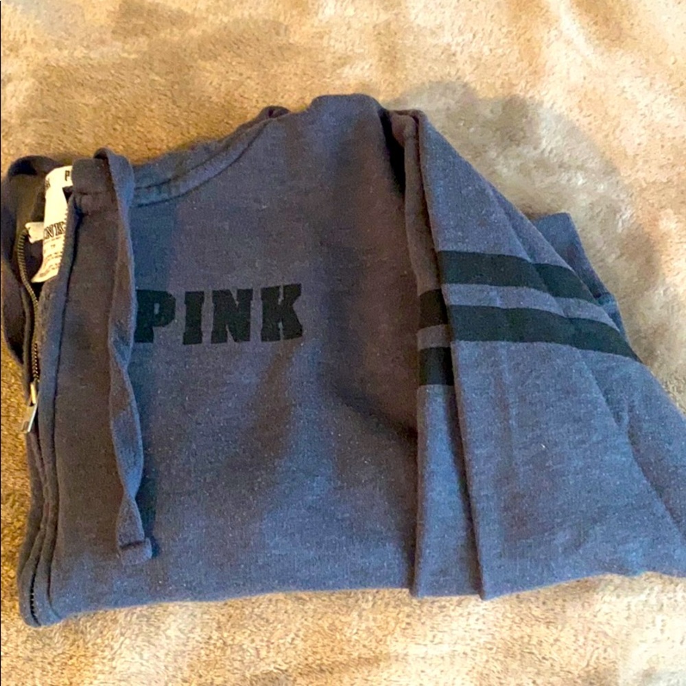 VS PINK Gray Zip Up Hoodie